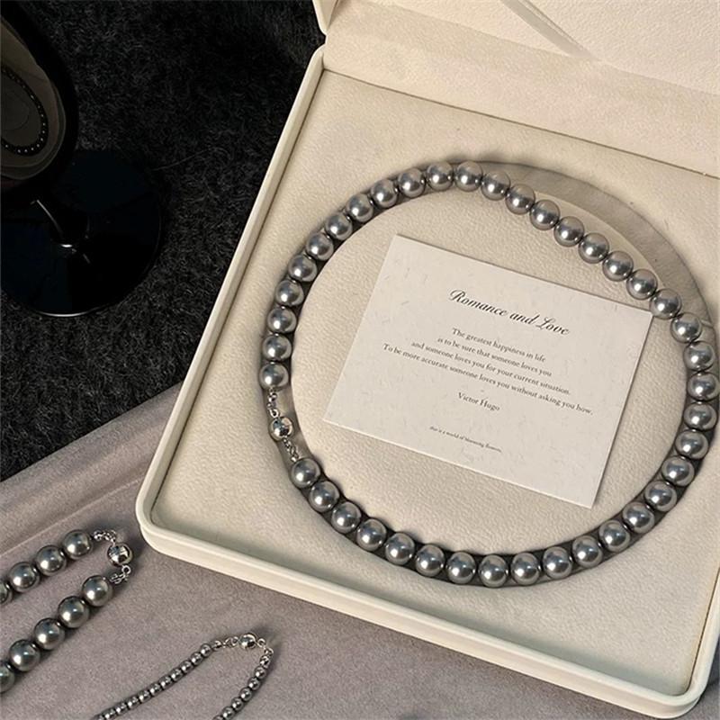 Shijia Pearl Magnetic Buckle Necklace Women's New Hot Style Necklace Sweater Chain Light Luxury Niche Stackable Clavicle Chain