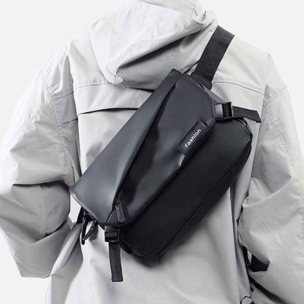 Waterproof Men Crossbody Bag Large Capacity Chest Bag Korean Style Student Shoulder Bag  Cycling