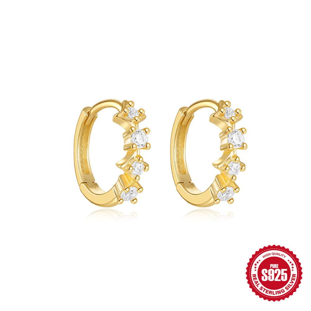 Fashion S925 Sterling Silver Water Drop Diamond Set Daily Wear Simple Twist Diamond Earrings Earrings Earrings Women