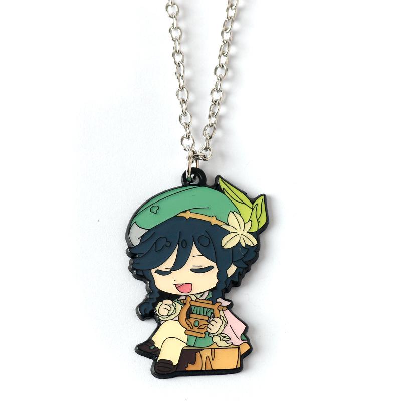 Genshin Impact Xiao & Tartaglia Mask Keychain, Venti & Hu Tao Pendant Necklace, Anime Accessories