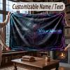 City Cyberpunk Theme Throw Blanket Custom Name Text Personalized Blanket Soft Cozy Blanket for Home Sofa Bed