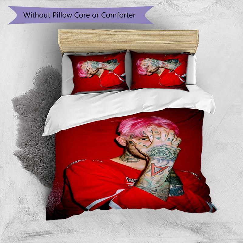 Neon Style Lil Peep 3pcs Bedding Set Duvet Cover Closure Includes 1 Duvet Cover & 2 Pillowcases for All Seasons Bedroom Home Dorm Decor