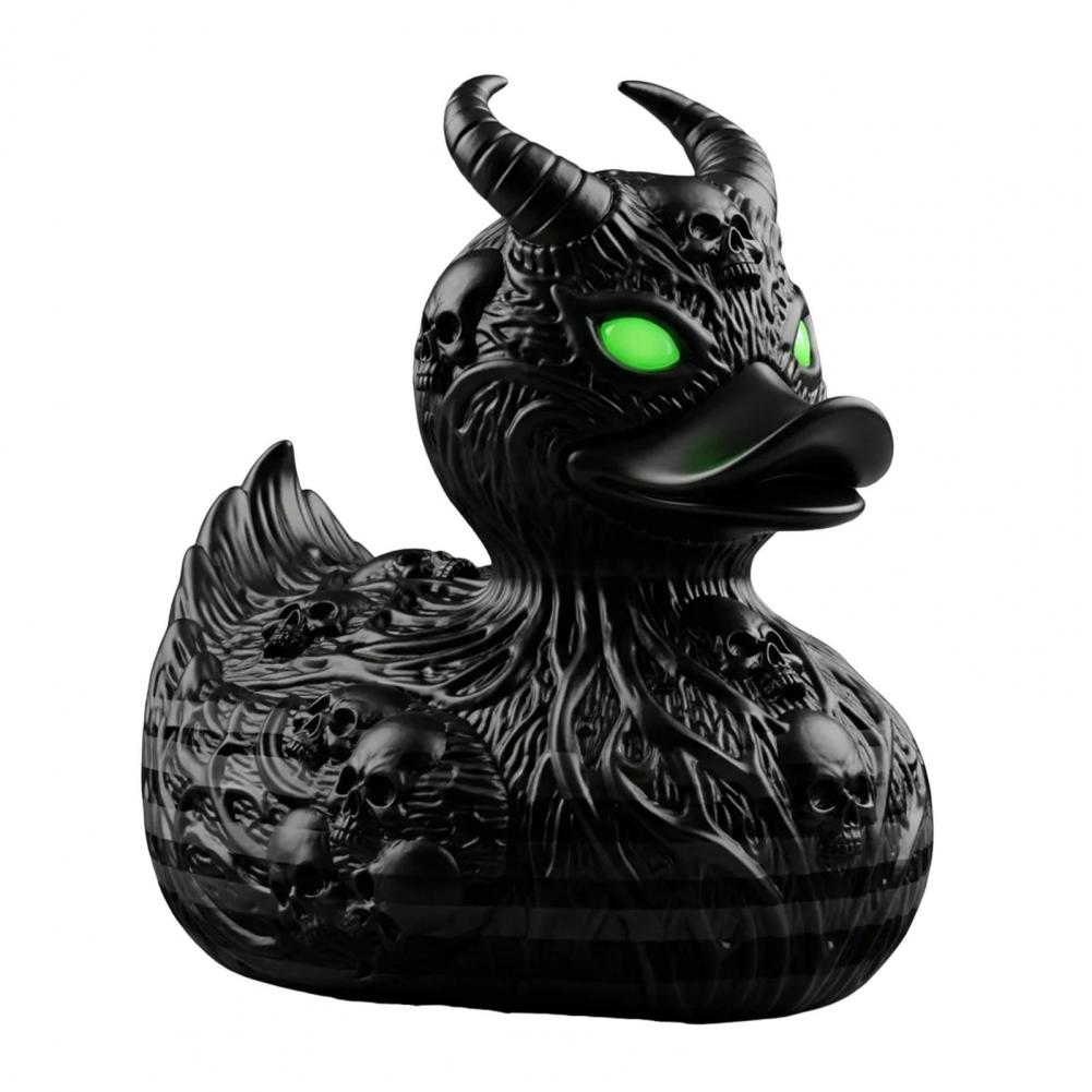 

Декор Демон Утка Череп Утка Орнамент Панк Хэллоуин Утка Фигурка со Светящимися Зелеными Глазами Череп Дьявола Статуя Демона для Стола