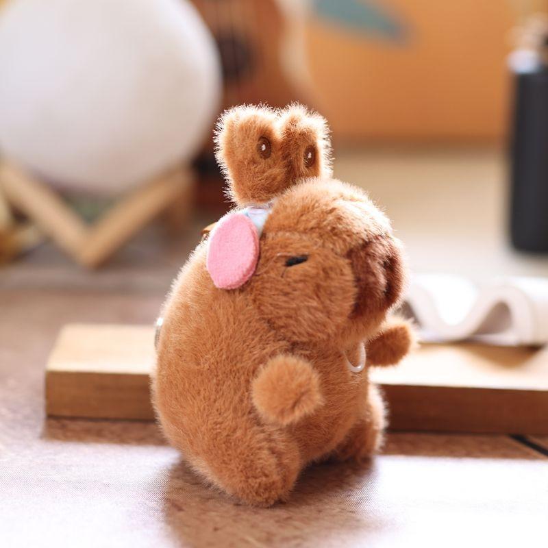 Capybara Rabbit Ear Headphones Plush Toy Keychain Backpack Pendant Holiday Gift