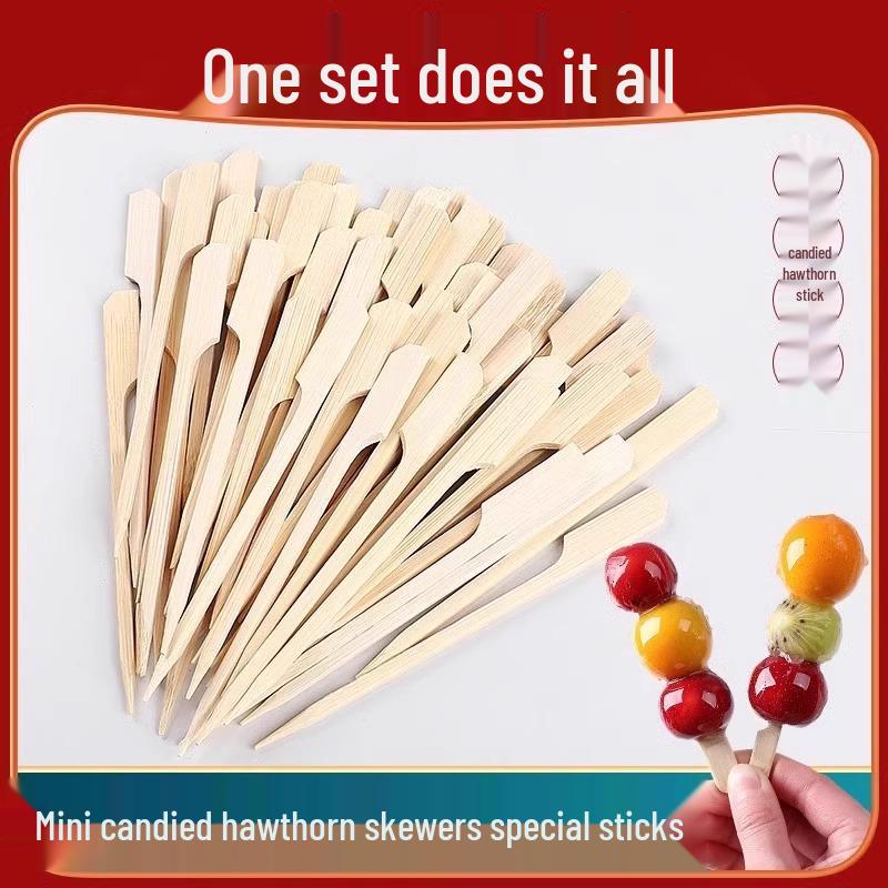 Candied Hawthorn & Oden Bamboo Skewer – Disposable Fruit Skewer Fork Tools