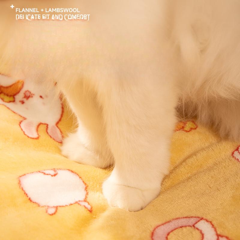 Pet Blanket Cat Blanket Cat Mat Thickened Autumn and Winter Warm Dog Mat Kennel Blanket Kennel Sleeping Mat