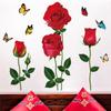 Valentine's Day Gift Red Rose Wall Sticker Classic Romantic Home Decor for Living Room Bedroom