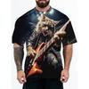 T-shirt Casual à Manches Courtes et Col Rond pour Homme - Impression Couleur 3D - Mode Casual