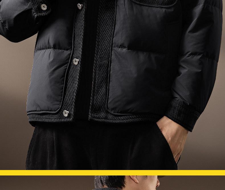 Men's High-End Lightweight American Fashion Winter Down Jacket - Trendy, Warm Lapel Design for Cold Protection