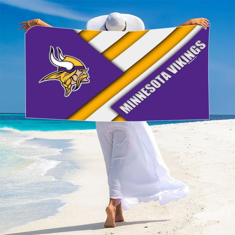 Minnesota Vikings Print Beach Towel, Large Soft Quick Dry Towel for Beach Camping Swimming