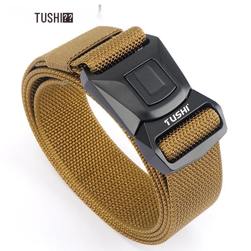 Men's 2020 Nylon Tactical Belt with Safety Buckle for Outdoor Sports & Combat