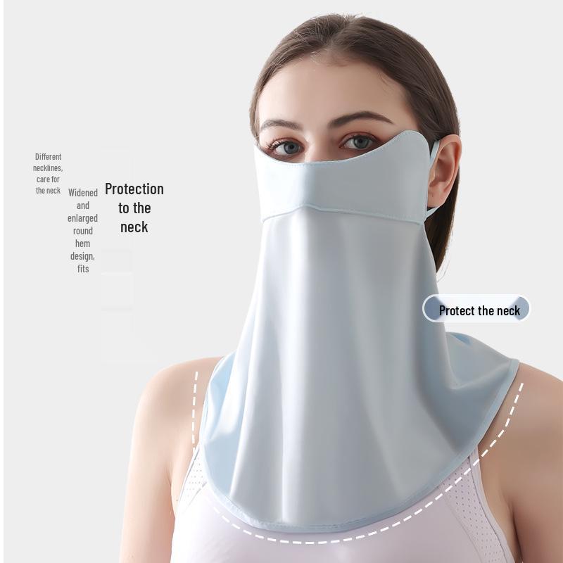 Riya Women's Ice Silk Anti-UV Sunscreen Mask - Thin, Breathable, Blush Gradient, Full Face Coverage