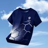 Maglietta a maniche corte da calcio per bambini, ragazzi e ragazze, età 2-14 anni, maglia da calcio da esterno ad asciugatura rapida, top casual per bambini.