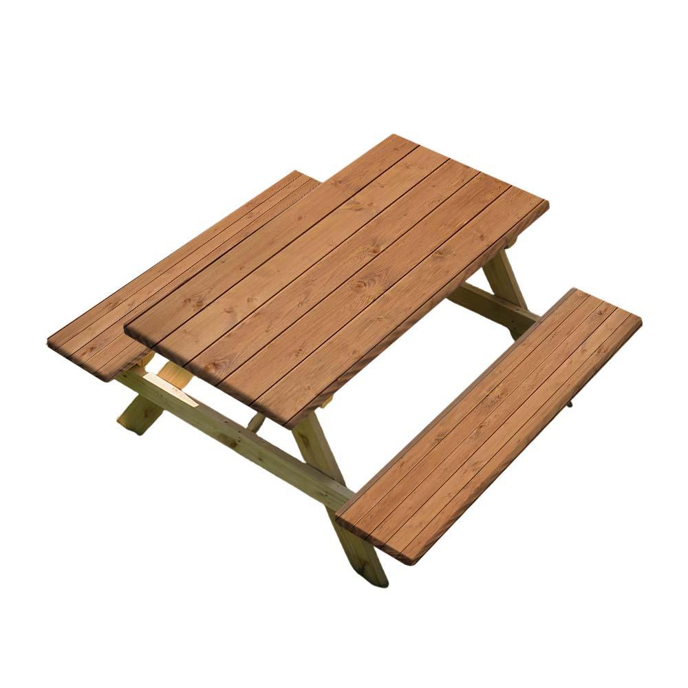 Elastic Wood Grain Outdoor Table and Chairs Cover Set (3-Piece)