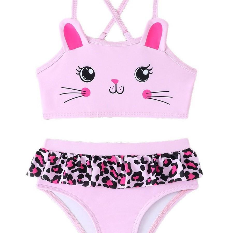 2026 Europe New Cute Girls' Two-piece Bikini Toddler Swimsuit
