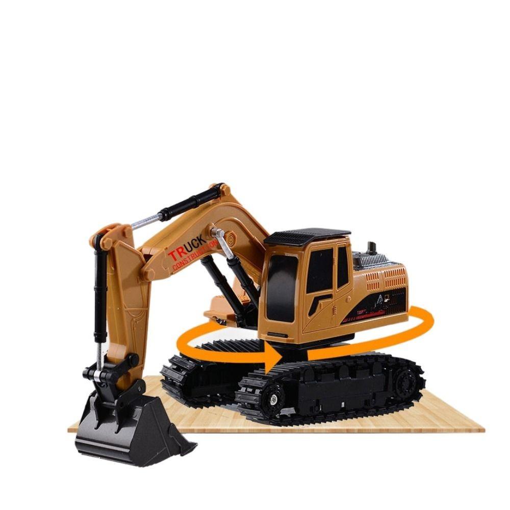 Yellow RC Excavator Toy Plastic Alloy Crawler Excavators Remote Control Excavator  Children's Gift
