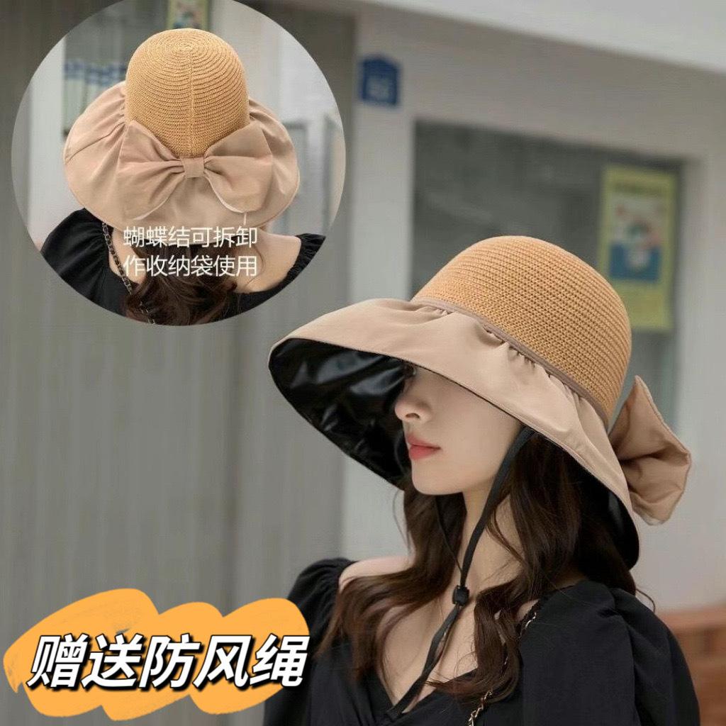 Empty top vinyl sunscreen hat women's summer big brim cover face sun hat light sun hat UV protection bucket hat