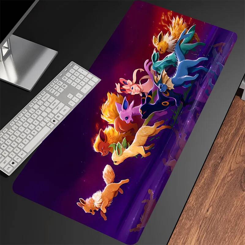 Kawaii kočka Stolní podložka Velká Eevee Anime Podložka pod myš Herní příslušenství Podložka pod myš Vodotěsná Gumová Podložky na notebook Rozšířený Stolní koberec