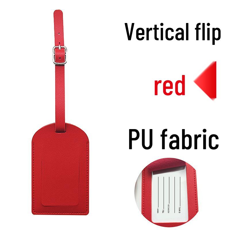 Available: Thickened PU Leather Luggage Tag - Horizontal/Vertical Flap with Pocket and Buckle, Includes Signature Paper.