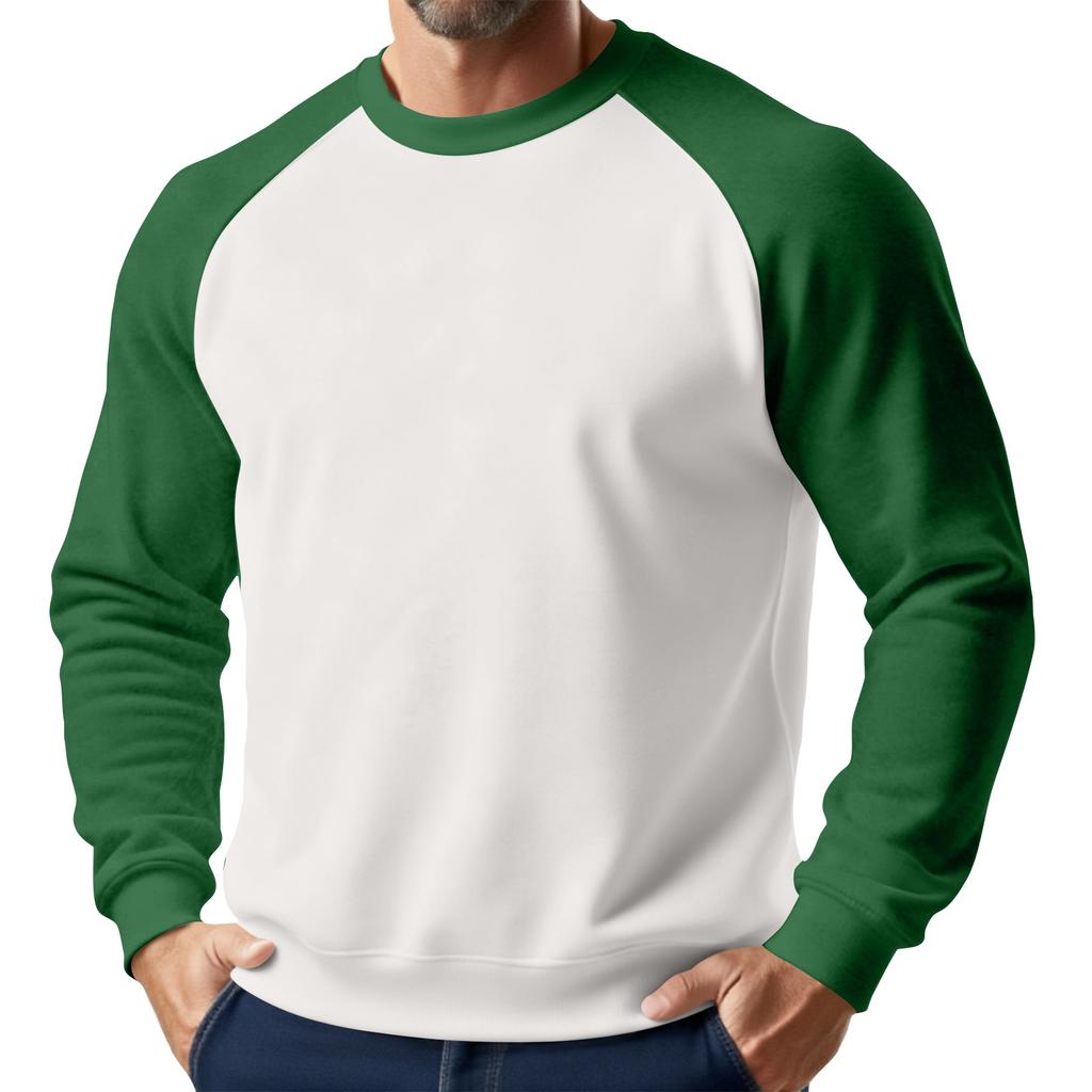 Herren Weihnachts-Raglan-Rundhals-Fleece-Sweatshirt