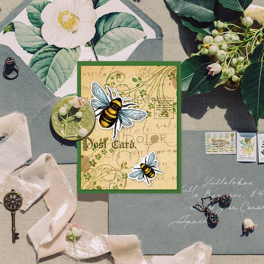 PVC Plastic Stamps for DIY Scrapbooking Photo Album Decorative Cards Making Stamp Sheets Bees Pattern 16x11x0.3cm