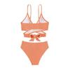 Women's 2 Piece Ribbed Bikini Set New Solid Color Wrap Cross Front Tie Back High Waisted Sexy Spaghetti Strap Summer Beach Swimwear