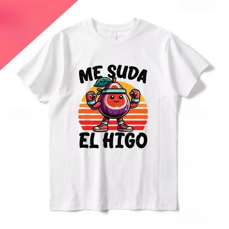 Me Suda El Nabo Womens Short Sleeved Printed Tshirt Fun Spanish Joke Retro Soft Casual Top Womens Clothing Pattern Tshirt