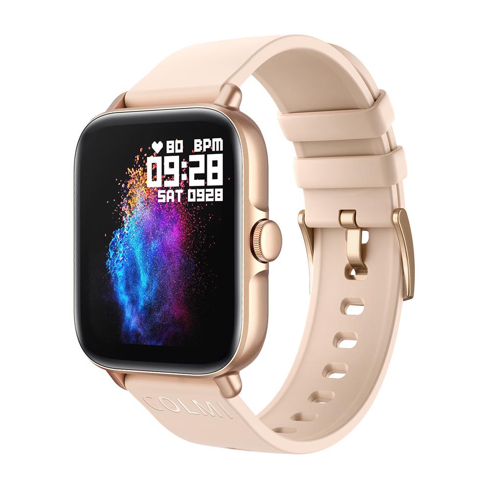 

Смарт-годинник COLMI P28Plus: Спорт, Пульс, Крокомір, Водонепроникність IP67, Повноцінний екран золотий