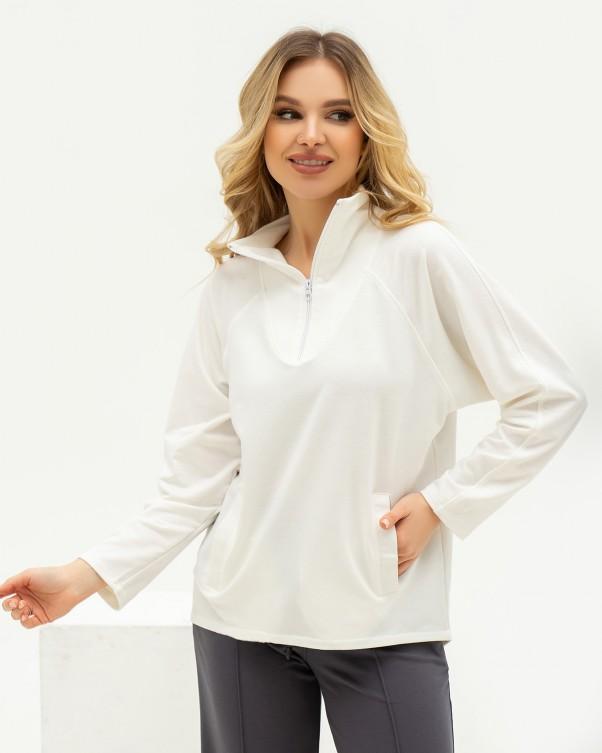 Felpa con colletto rialzato asimmetrico ISSA Plus L nero