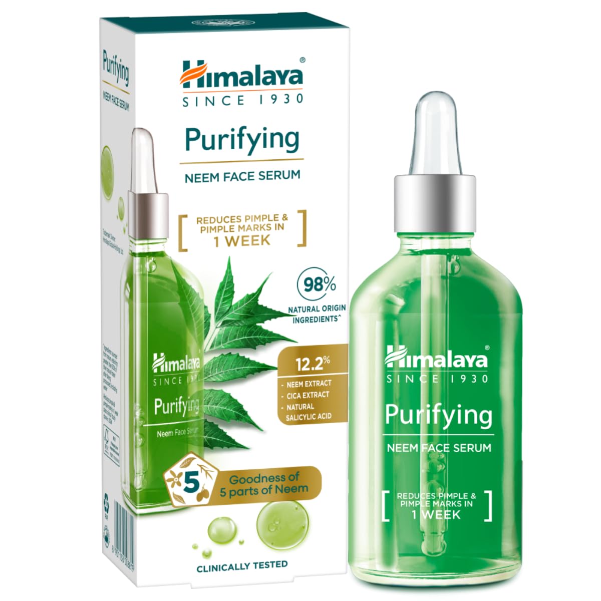 Himalaya Purifying Neem Face Serum 15ml Pack of 1 | 2% Salicylic Acid with Cica for Clear Skin