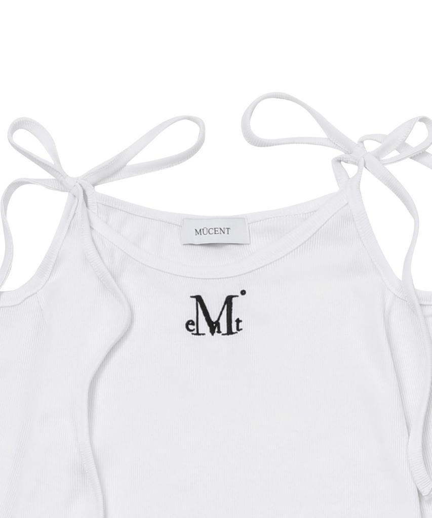 MUCENT Neckline Ribbon Off-Shoulder Tee (3 Colors)