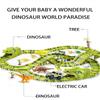 Dinosaur Race Track Set Rail Car Toys Assembly Bend Flex Racing Track Led Electronic Flash Light Car Toys for Children Years Gift