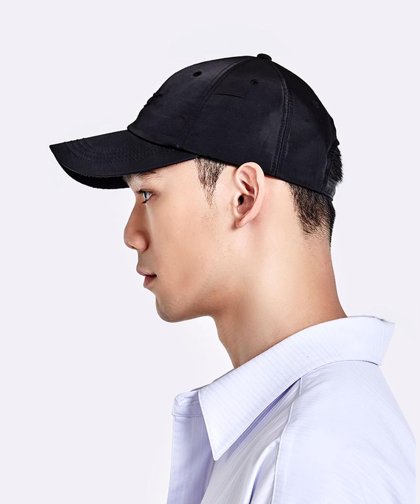 51Peosenteu Shiny Logo Embroidery Cap - Black