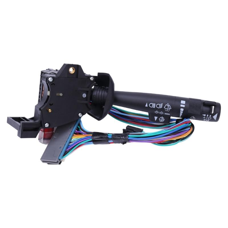 Steering Column Combination Lever Assembly 26090822 with ABS Housing, Multicolor Wire Harness, Rectangular Harness Connection, and Turn Signal,