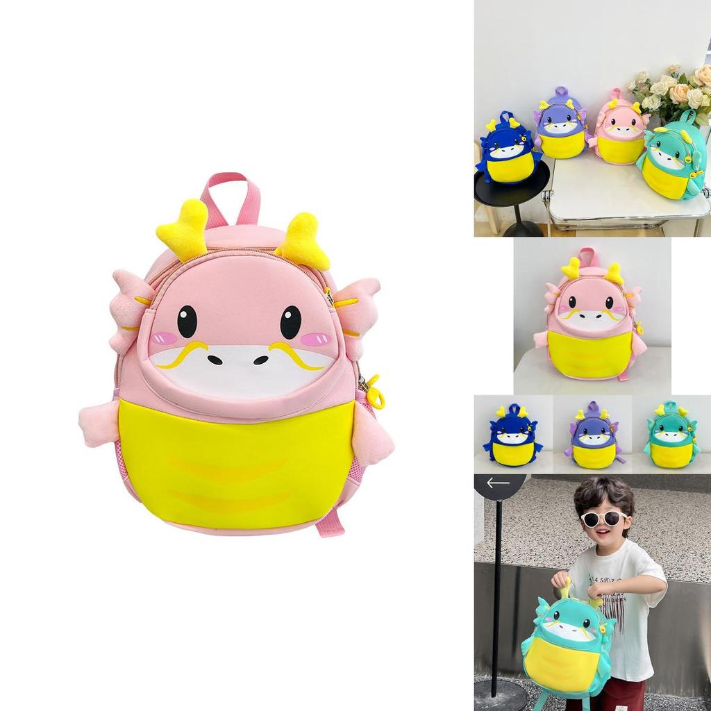 Adorable Unisex Oxford Cloth Kids Backpack With Animal Cartoon Design For School