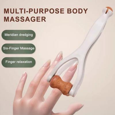 Handmassagegerät für Finger Handfläche Tragbares Akupressur-Massagegerät Zweiseitiges Steinmassage-Rollenwerkzeug