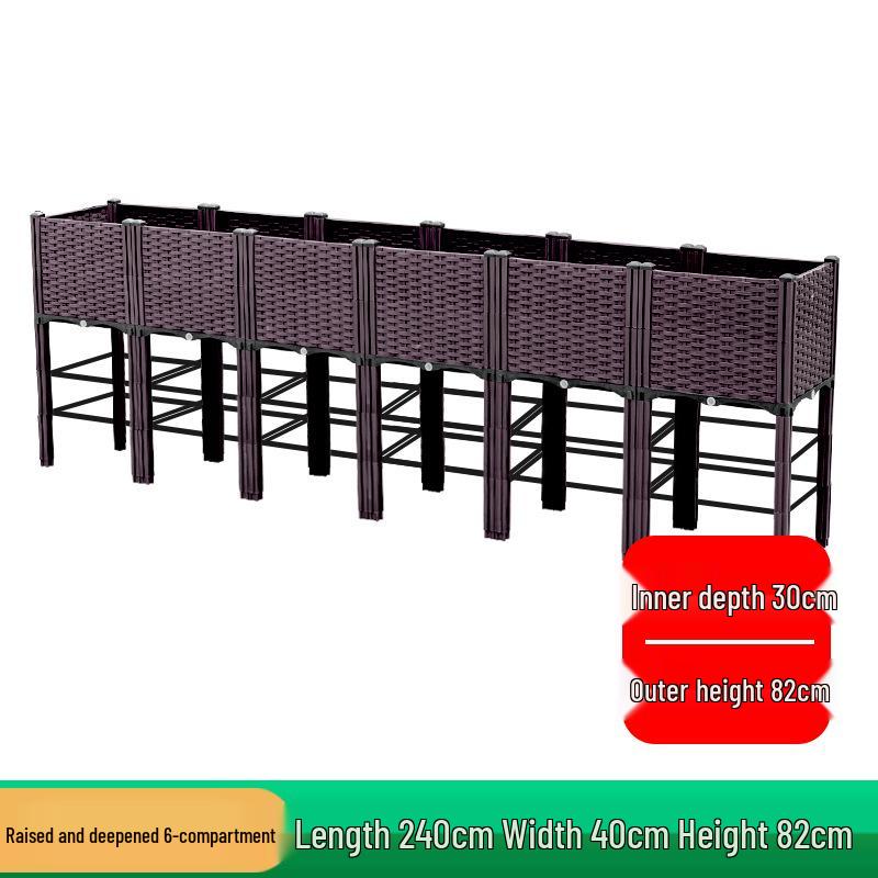 Extra-Large Thickened Raised Plastic Planter for Vegetables - Ideal for Family Rooftop or Balcony Gardening