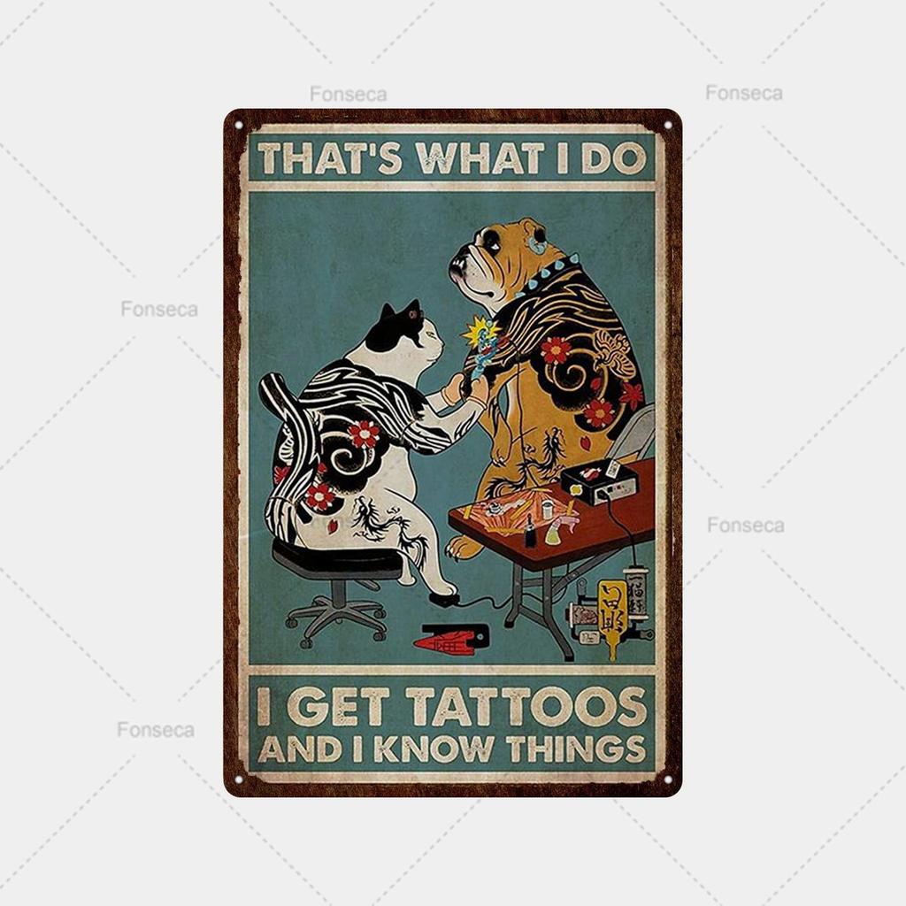 Mfoever Animal Inspirational Slogan Metal Sign Vintage Tin Sign Metal Vintage Bar Vintage Wall Decoration Bar Club Man Cave Metal Poster