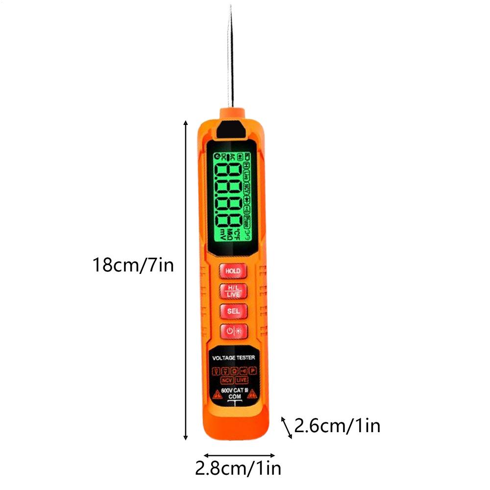 

Fuse Tester Professional Portable Electric Test Pen LED Digital Display Battery Voltage Tester With Extended Spring Wire & Probe помаранчевий