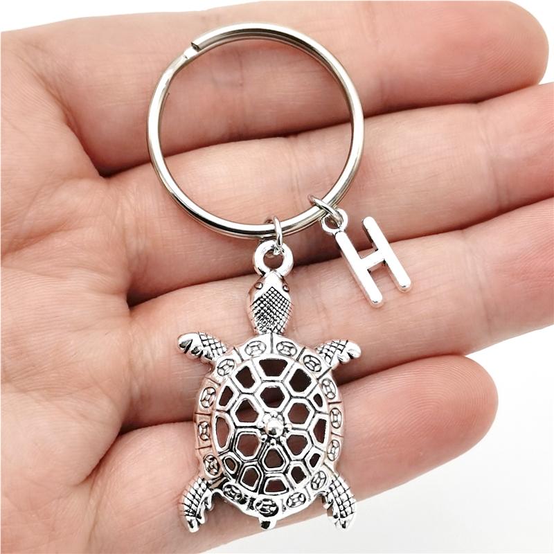 

26 букв инициала брелок черепаха кулон брелок милый черепаха брелок ювелирные изделия для любителей черепах подарки H
