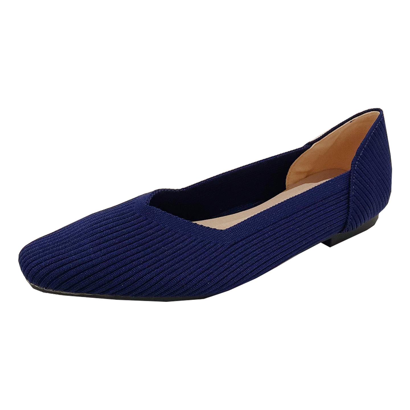 Обувь Одиночные туфли Женские туфли с квадратной головкой и плоским дном с мелким горлом — фото 6