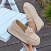 Rope Sole Wedges Espadrilles 2026 Autumn New Suede Plus Size 36-43 Platform Loafers Women's Casual Comfortable Slip On Shoes