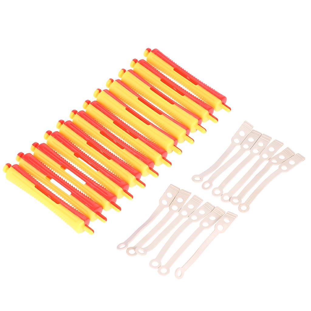 12 Pieces Salon Cold Rods Hair Roller With Rubber Band Curling Curler Perms Hairdressing Styling Tool for Girls Women Hair