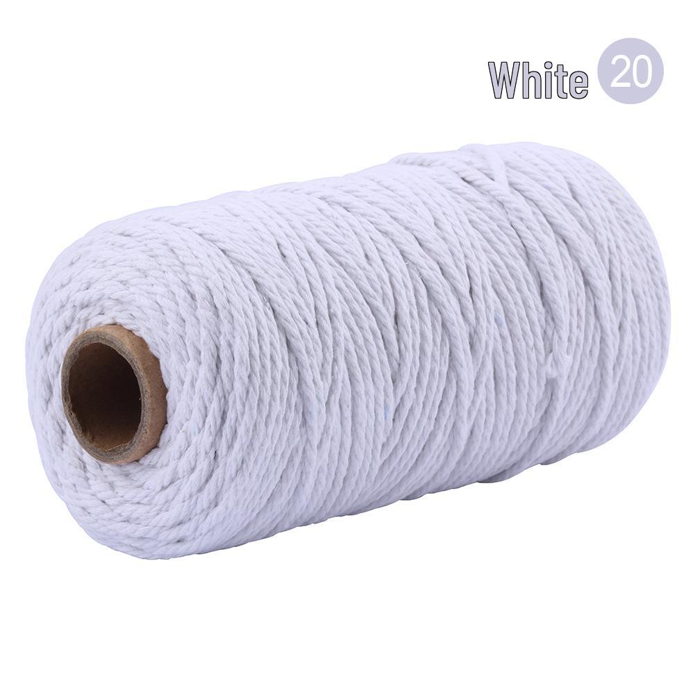 3mm Single-Color Cotton Rope for DIY Weaving - 2mm Thick Tapestry and Binding Thread