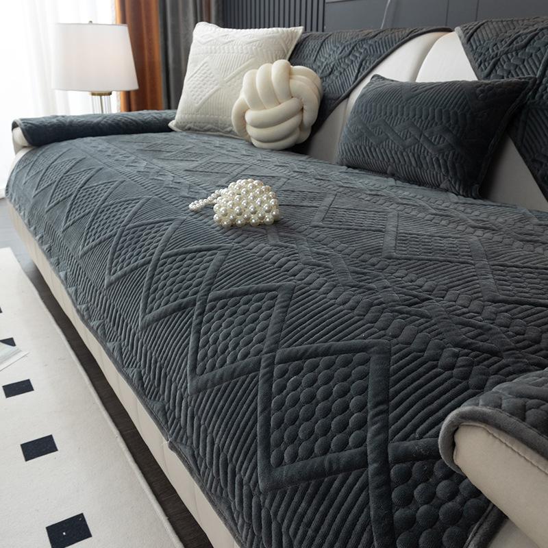 Crystal Fleece Sofa Cushion Autumn And Winter New Plush Seat Cushion Cover Thickened Warm Sofa Cover Cross-Border