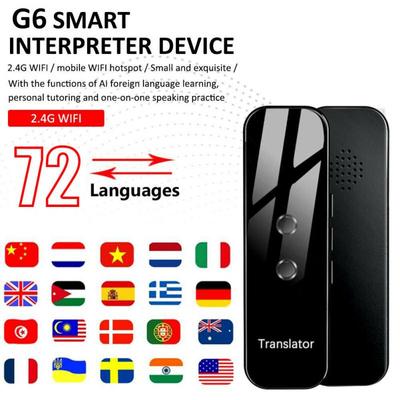 2023 Ny G6 Portable Audio Translator omedelbar röstöversättare Stöd för 72 språk 3 i 1 röst Text Bluetooth Translator