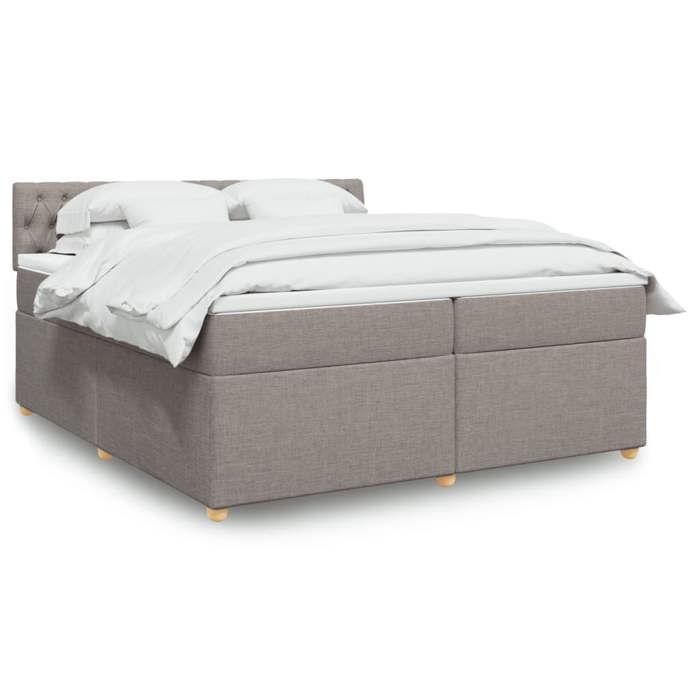 VidaXL Sommier à lattes de lit avec matelas Taupe 200x200 cm Tissu 3289098