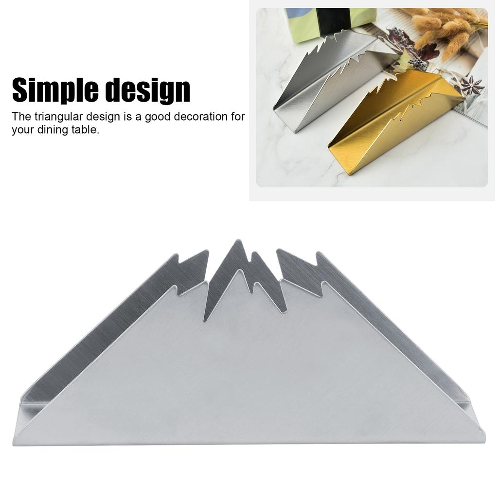 Triangular Napkin Holder Stainless Steel Stand Vertical Tissue Rack for Home Restaurant Hotel