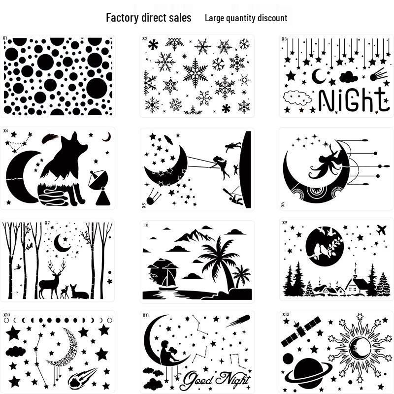 Cross-Border Romantic Starry Sky Painting Template: DIY Wall Art Tracing Board