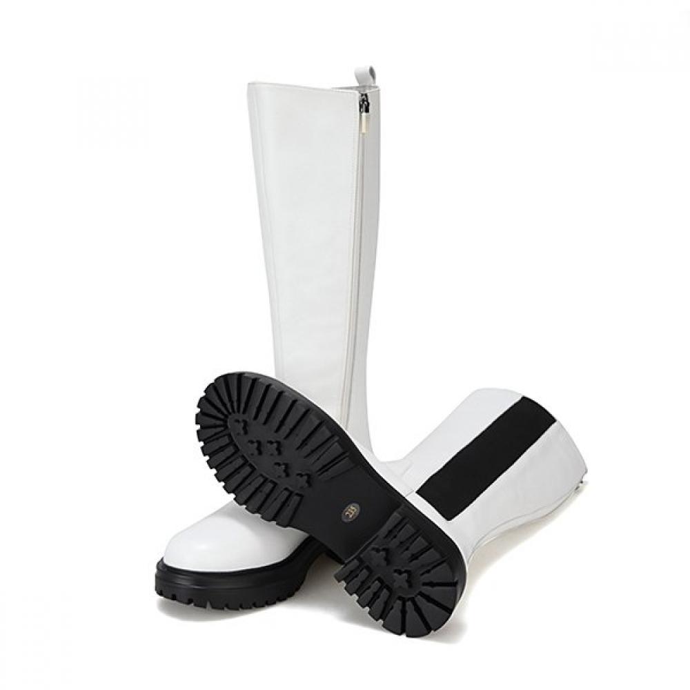 BARBARA Leather Daily Basic 5.5cm Long Boots Bbe836wt